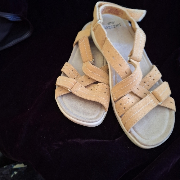 Earth Origins Women’s Sammie Yellow Leather Flat Heel Sandals Shoes US 9 N - Picture 8 of 12